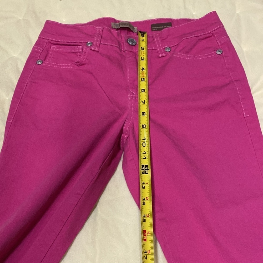Nine West Vintage Boho Size 6 Denim Magenta Capris Chic & Trendy - Picture 10 of 14
